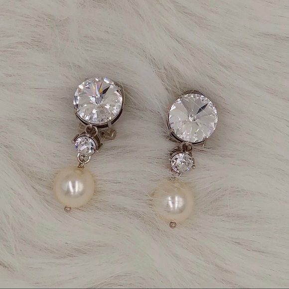 Miu Miu Brand New Silver Crystal & Pearl Earrings - Picture 2 of 4